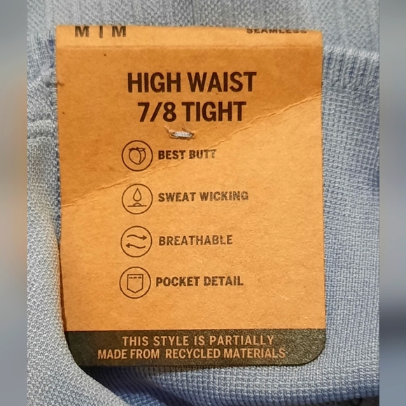 NWT! PINK Active Seamless High Waist Blue/Gray Leggings size 7/8 - Picture 8 of 12